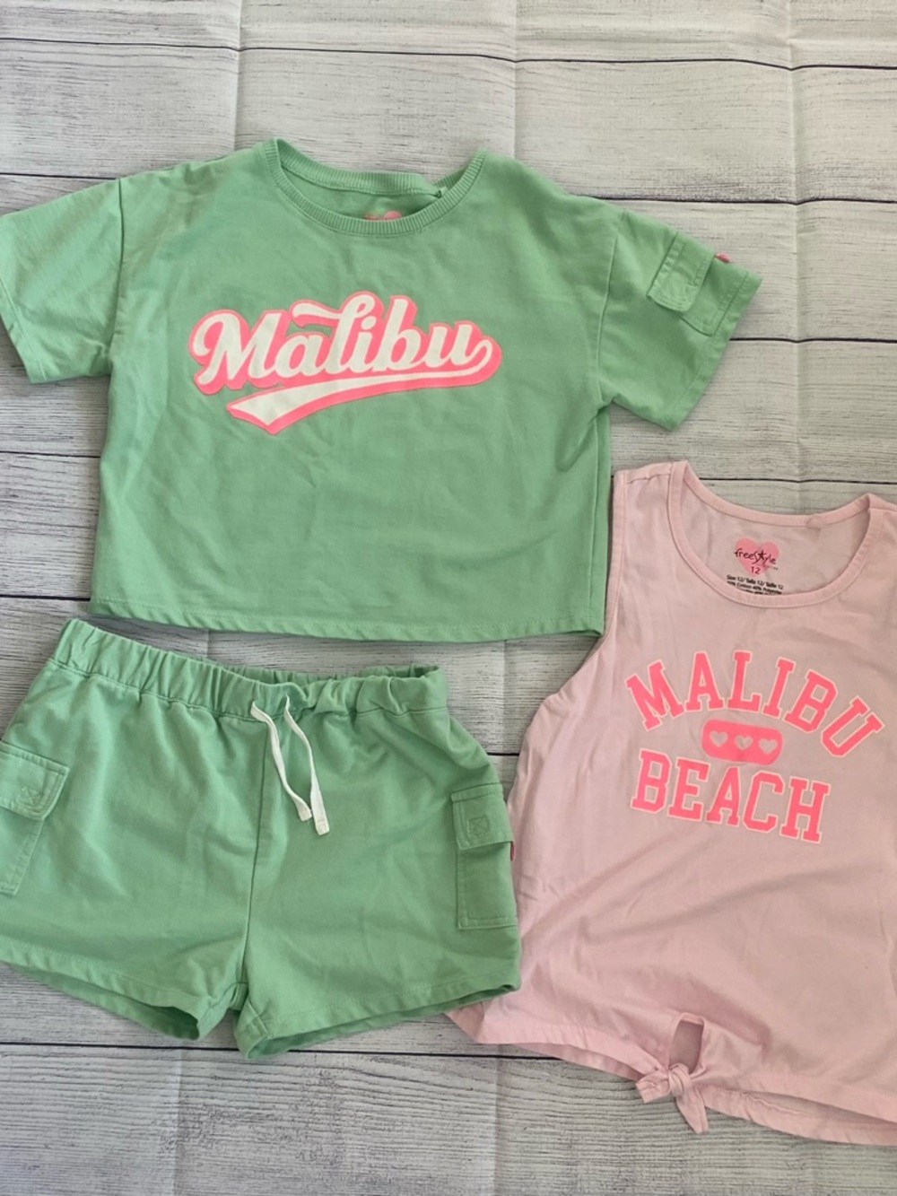 Freestyle Revolution Mint Green & Light Pink Malibu Tee and Shorts Set